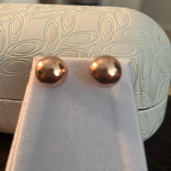 Modern gold Jewelry - Modern hollow rose gold lightweight earrings